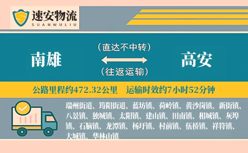 南雄到高安货运公司