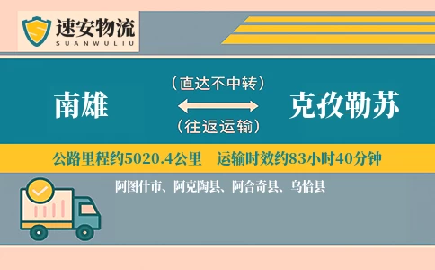 南雄到克孜勒苏货运公司