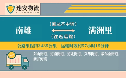 南雄到满洲里货运公司