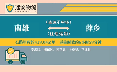 南雄到萍乡物流公司
