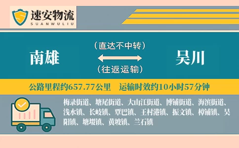 南雄到吴川货运公司