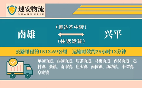 南雄到兴平货运公司
