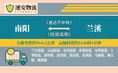 南阳到兰溪货运公司