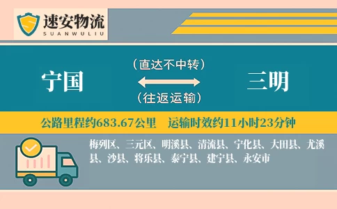 宁国到大田县物流公司