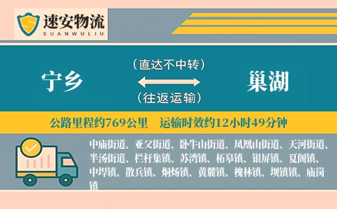 宁乡到巢湖货运公司