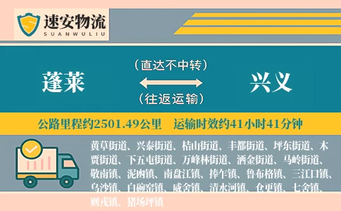 蓬莱到兴义货运公司