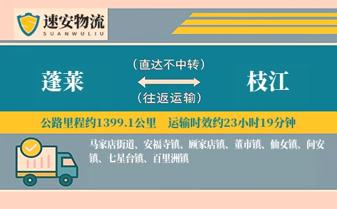 蓬莱到枝江货运公司