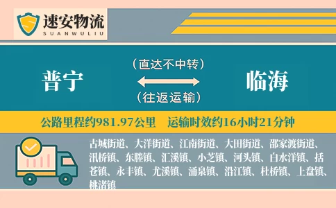 普宁到临海货运公司