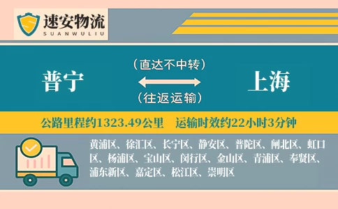 普宁到上海货运公司