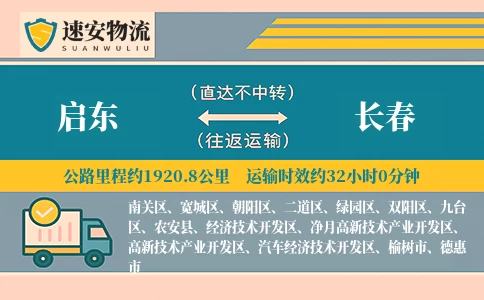启东到长春物流公司