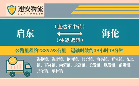 启东到海伦货运公司