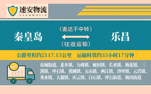 秦皇岛到乐昌货运公司