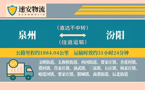 泉州到汾阳货运公司
