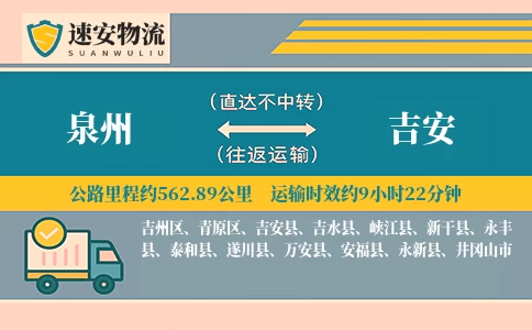 泉州到吉安货运公司