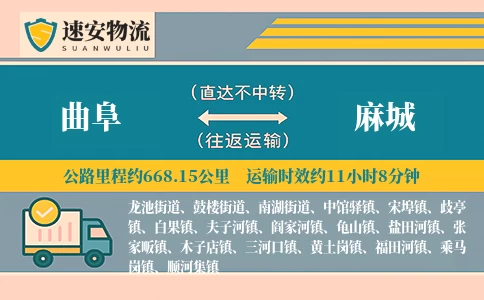 曲阜到麻城货运公司