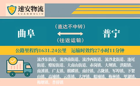 曲阜到普宁货运公司