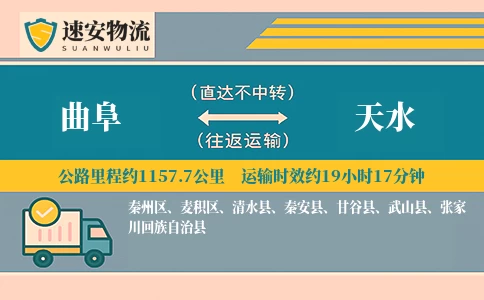 曲阜到天水货运公司