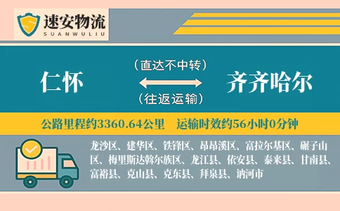 仁怀到齐齐哈尔货运公司