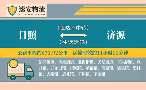 日照到济源货运公司