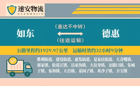 如东到德惠货运公司