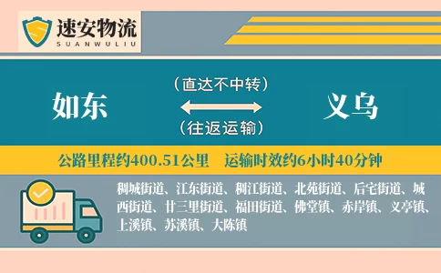 如东到义乌货运公司