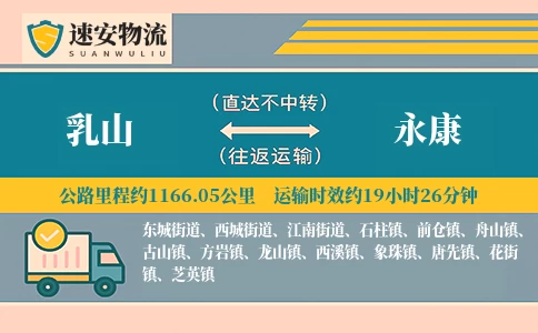 乳山到永康货运公司