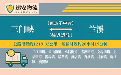 三门峡到兰溪货运公司