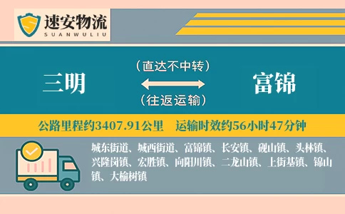 三明到富锦货运公司