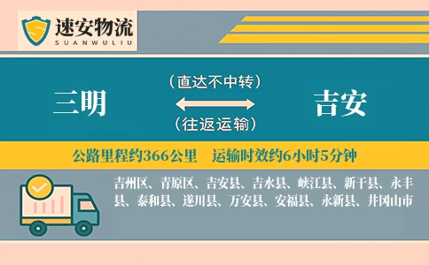 三明到吉安货运公司