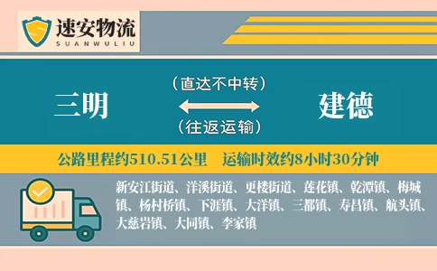 三明到建德货运公司
