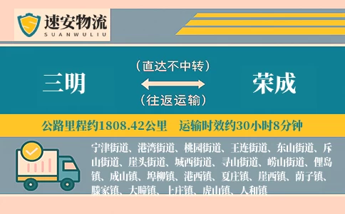 三明到荣成货运公司