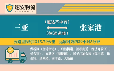 三亚到张家港货运公司