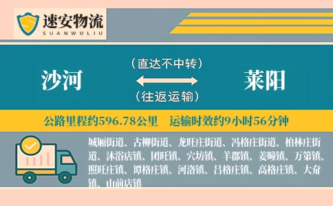 沙河到莱阳货运公司