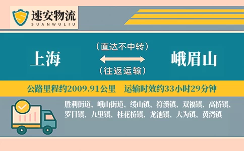 上海到峨眉山货运公司