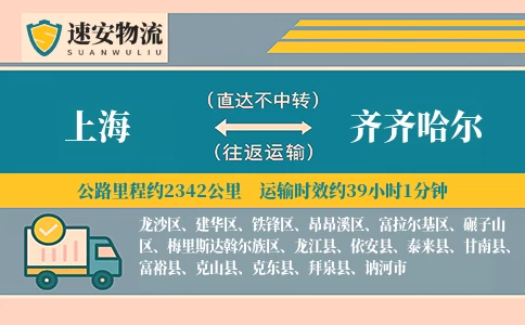 上海到齐齐哈尔货运公司