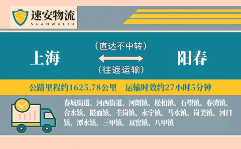 上海到阳春货运公司