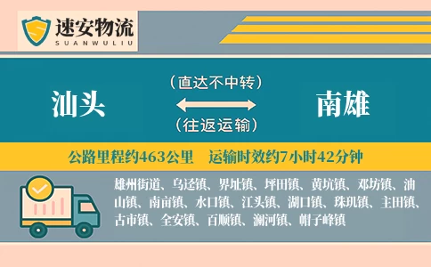 汕头到南雄货运公司