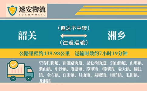韶关到湘乡货运公司