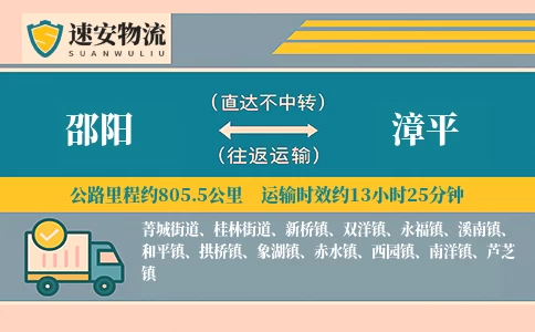 邵阳到漳平货运公司