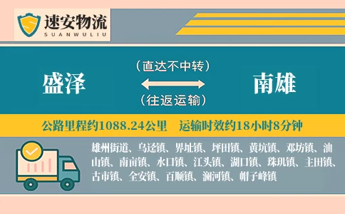 盛泽到南雄货运公司