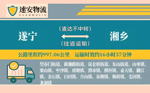遂宁到湘乡货运公司