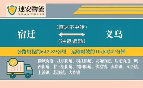 宿迁到义乌货运公司