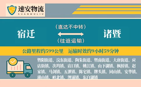 宿迁到诸暨货运公司
