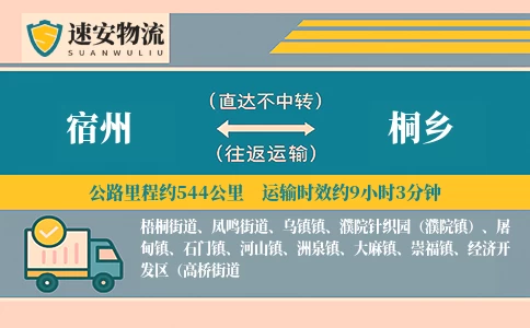 宿州到桐乡货运公司
