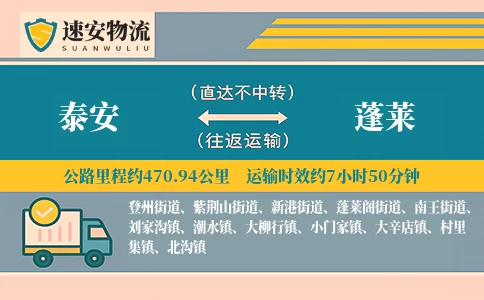 泰安到蓬莱货运公司