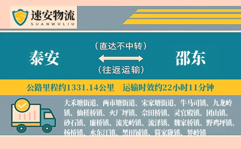 泰安到邵东货运公司