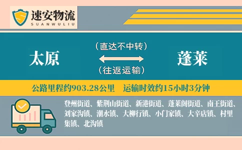 太原到蓬莱货运公司