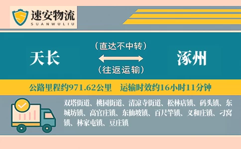 天长到涿州货运公司