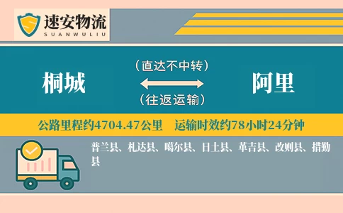 桐城到阿里货运公司