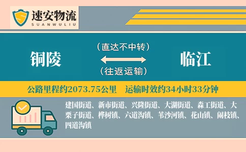 铜陵到临江货运公司